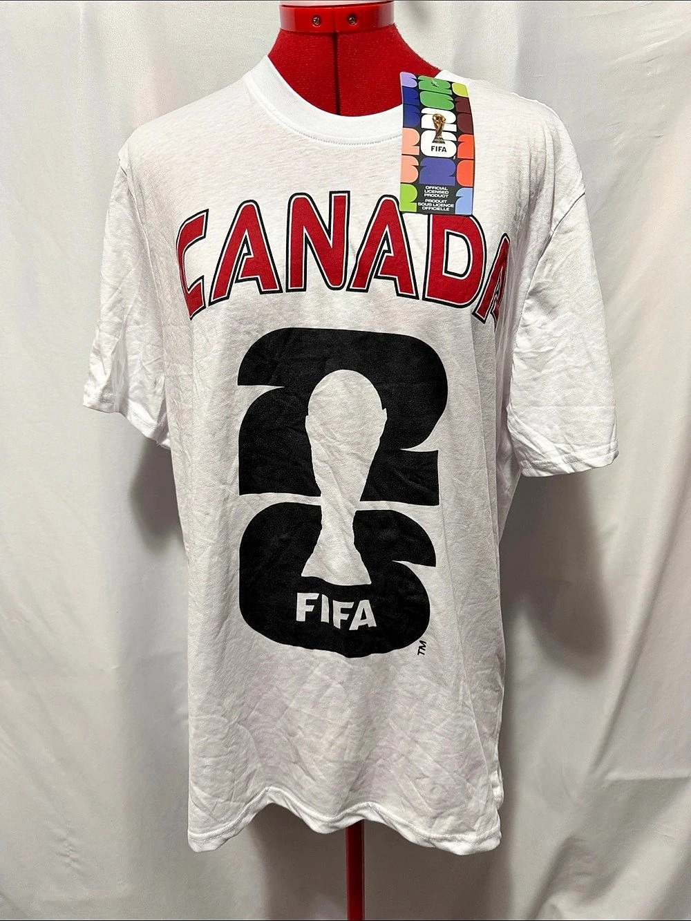 FIFA World Cup Graphic Tee Graphic Tee in White & Red Size Large NWT